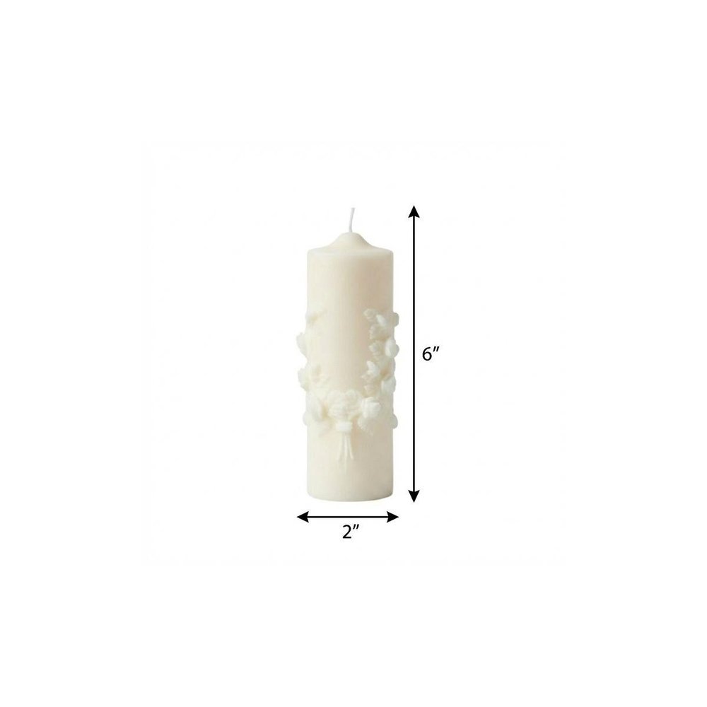 2" Ivory Unscented Candle Round Pillar