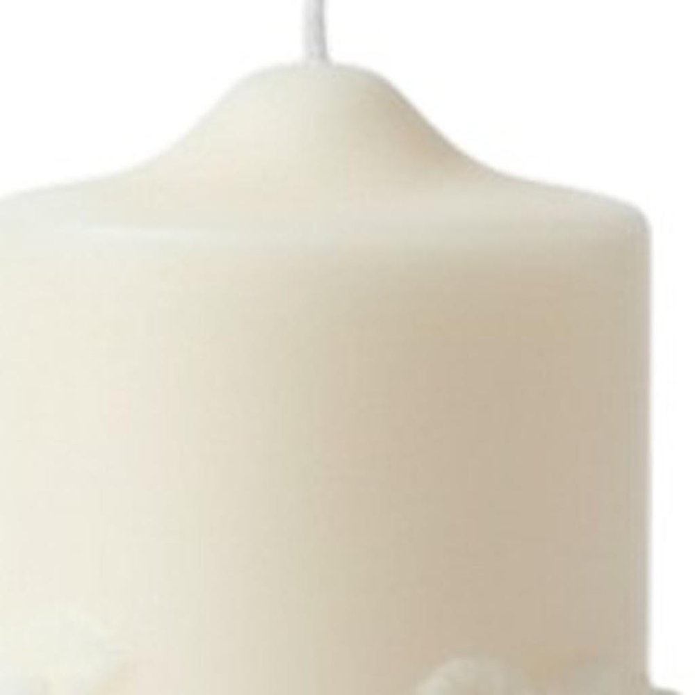 2" Ivory White Tea Scented Candle Round Pillar
