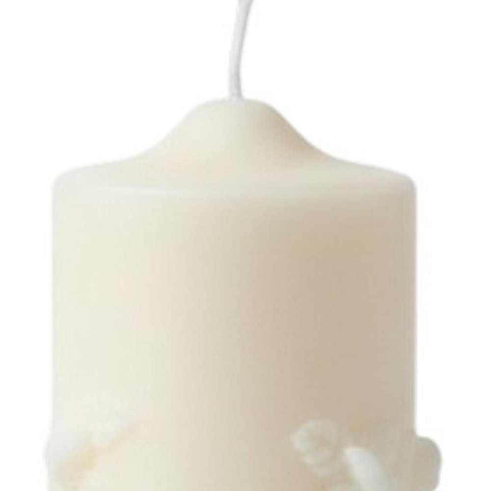 2" Ivory White Tea Scented Candle Round Pillar