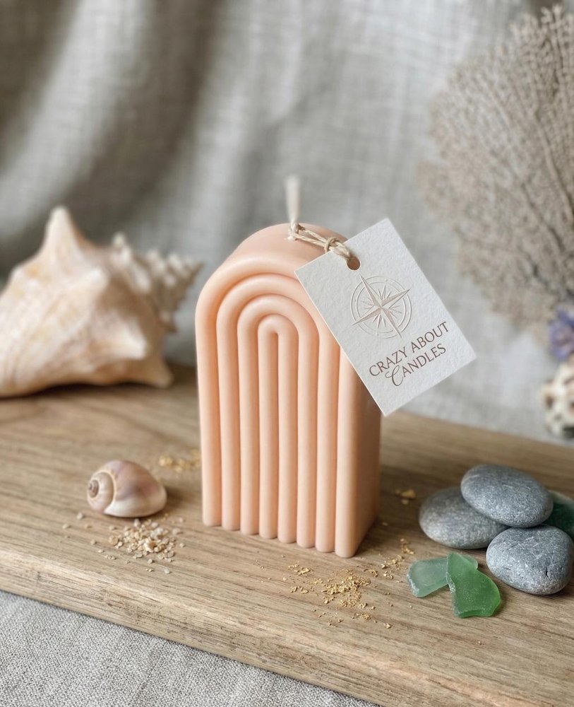 3" Peach Unscented Candle Cylinder Pillar