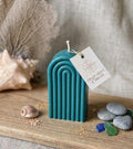 3" Teal Creamy Vanilla Scented Dimensional Form Candle Novelty Novelty