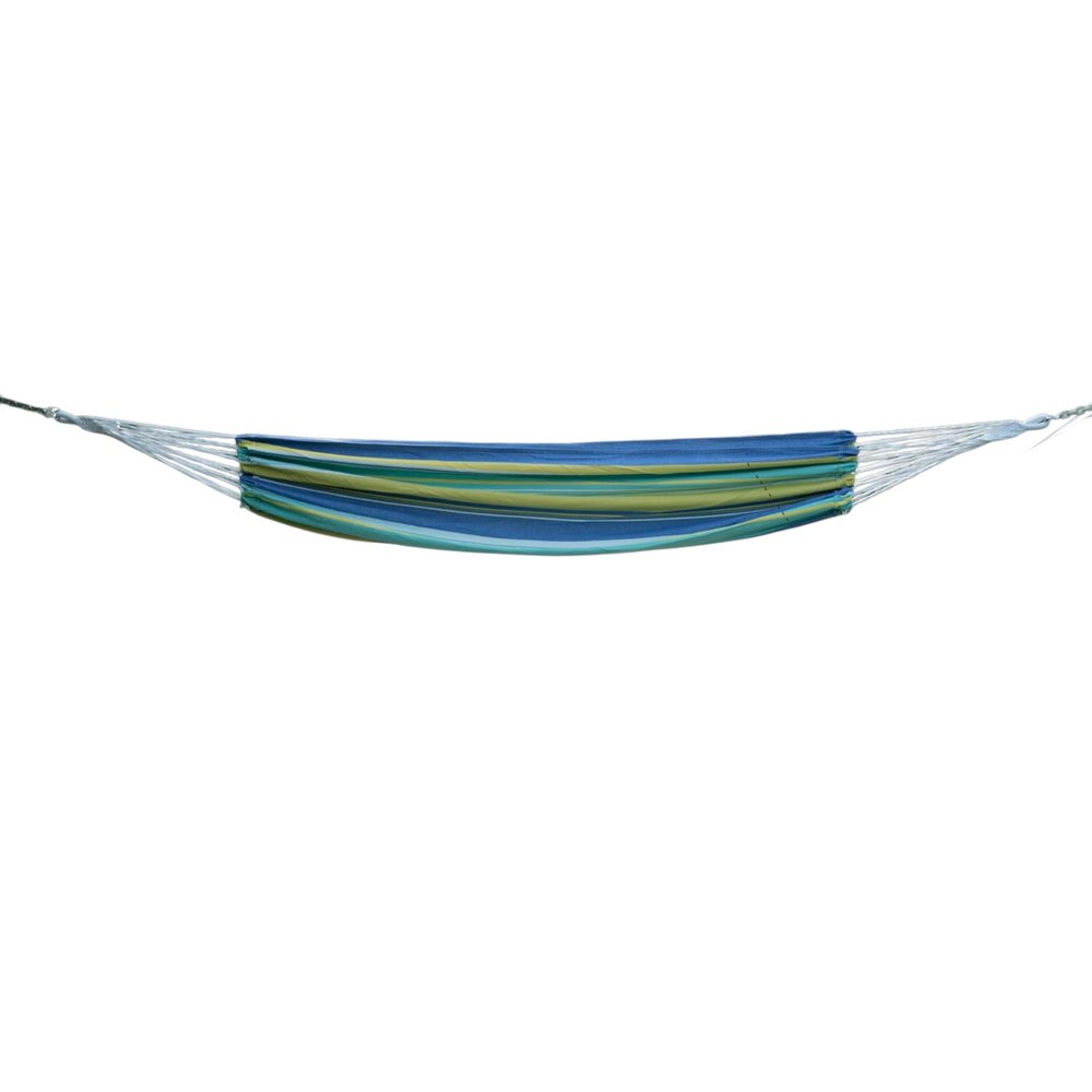 Blue Green And Yellow Striped Single Spreader Bar Hammock