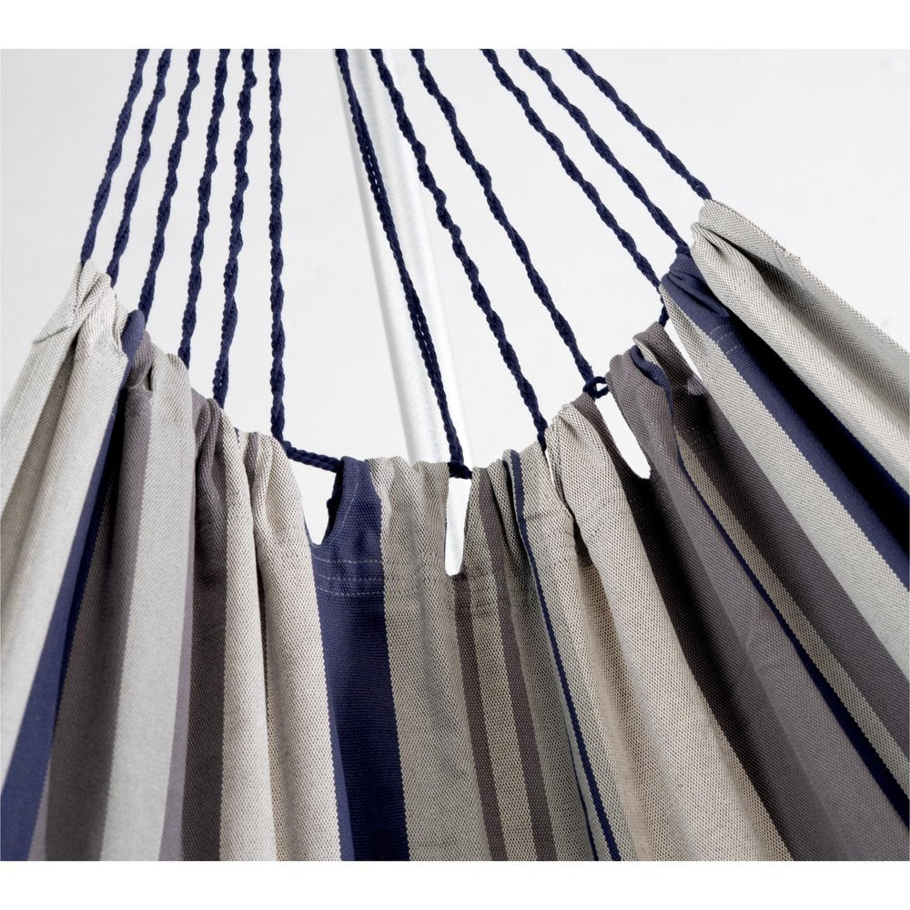 Gray Striped Single Spreader Bar Hammock