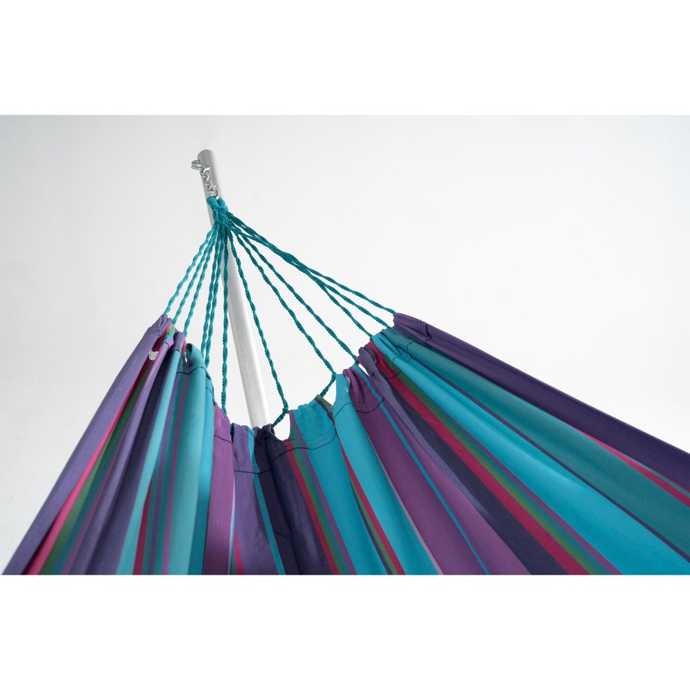 Blue And Purple Striped Single Spreader Bar Hammock