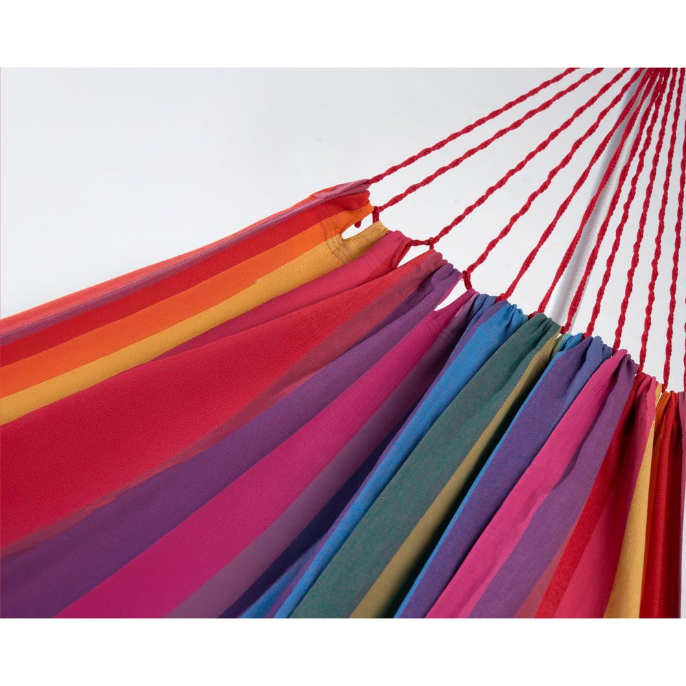Pink Lavender Red And Yellow Striped Single Spreader Bar Hammock