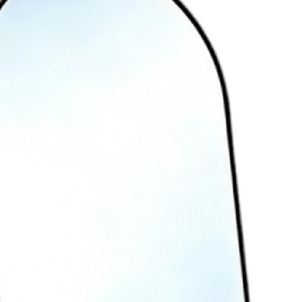 70" Black Aluminum Arch Freestanding And Wall Mounted Framed Full Length Mirror on a white background