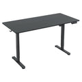 Adjustable Black Wood and Steel Standing Desk on a white background