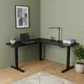 Adjustable Black Wood and Steel L Shape Standing Desk