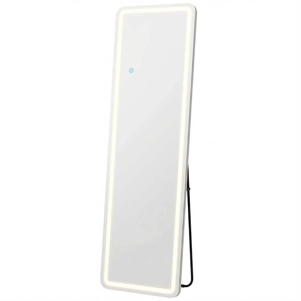 70" Silver Lighted Freestanding And Wall Mounted Framed Full Length Mirror