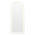 70" Silver Arch Lighted Freestanding And Wall Mounted Framed Full Length Mirror on a white background