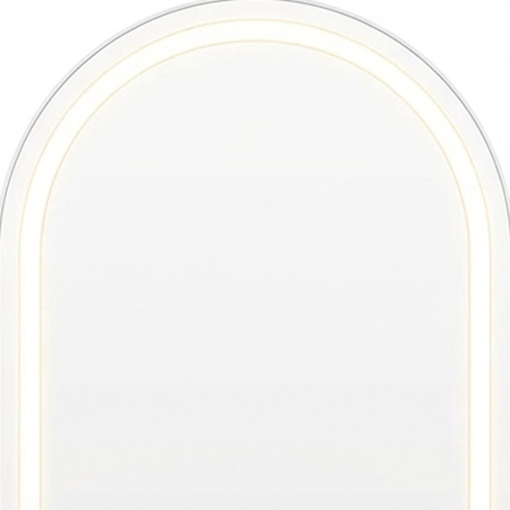 70" Silver Arch Lighted Freestanding And Wall Mounted Framed Full Length Mirror