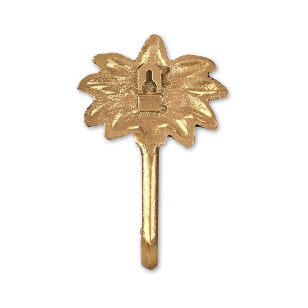4" Antiqued Gold Cast Iron Palm Tree Wall Hook