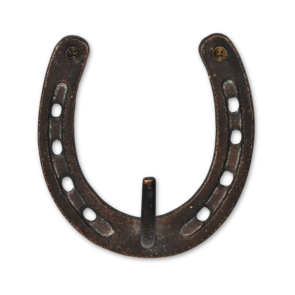 4" Antiqued Bronze Cast Iron Horseshoe Wall Hook
