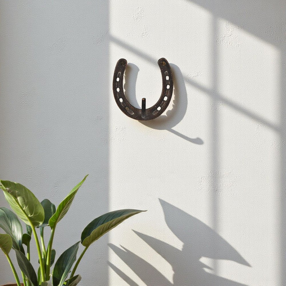 4" Antiqued Bronze Cast Iron Horseshoe Wall Hook