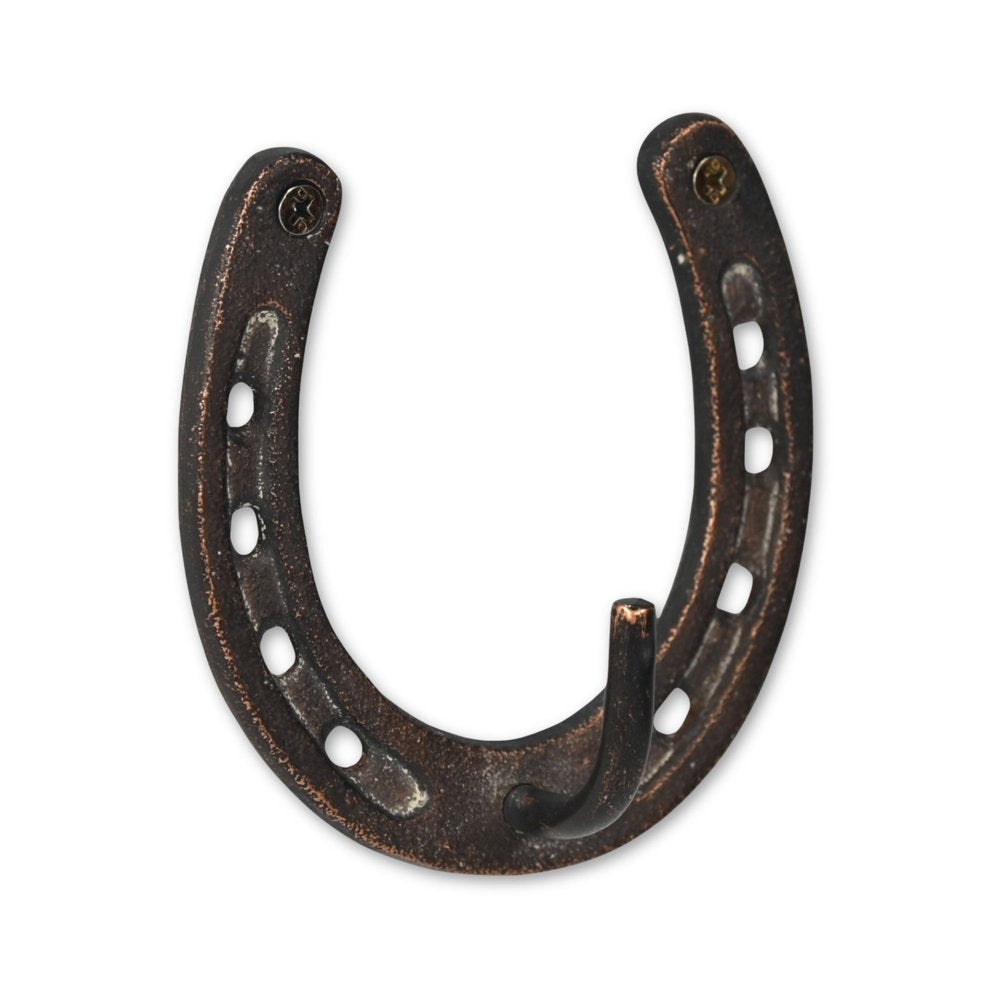 4" Antiqued Bronze Cast Iron Horseshoe Wall Hook