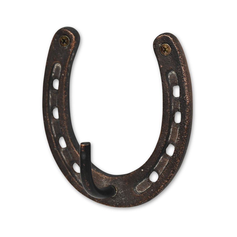 4" Antiqued Bronze Cast Iron Horseshoe Wall Hook