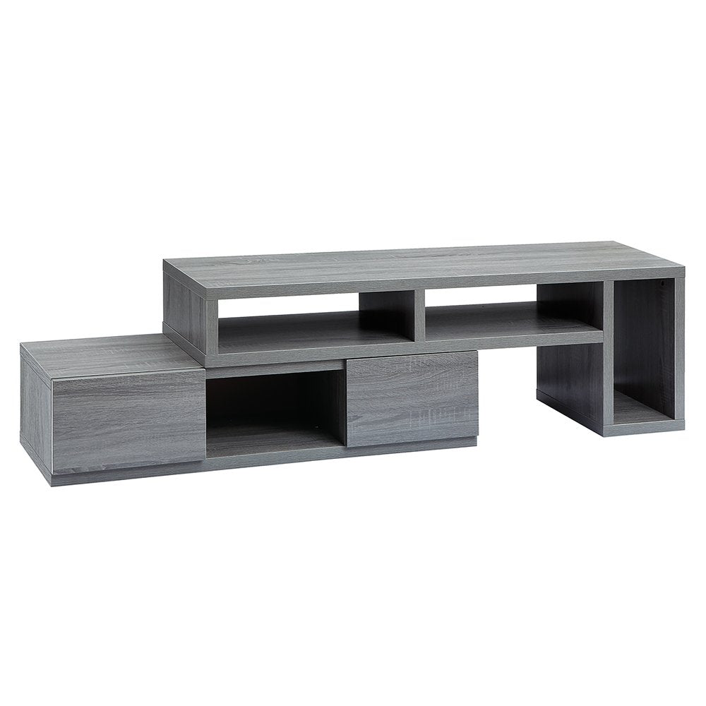 83" Gray Wood Enclosed and Open Storage TV Stand