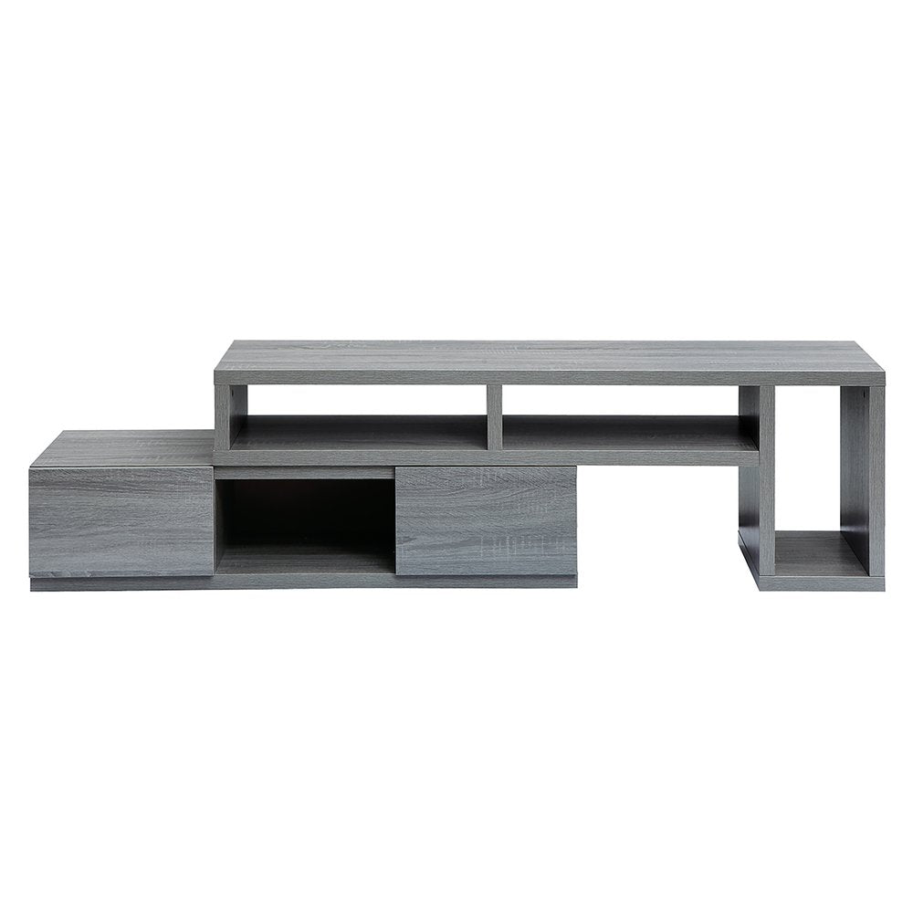 83" Gray Wood Enclosed and Open Storage TV Stand