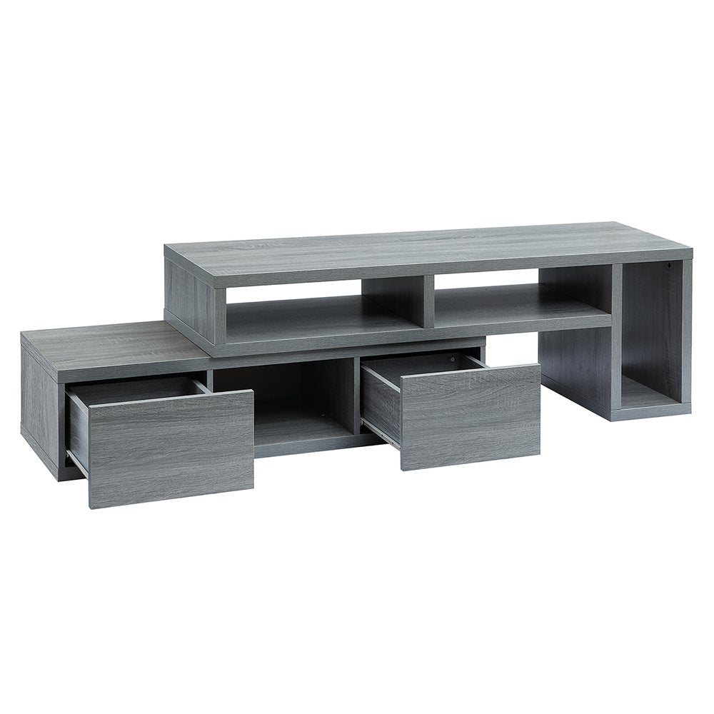 83" Gray Wood Enclosed and Open Storage TV Stand