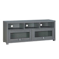 57" Gray Wood Enclosed and Open Storage TV Stand