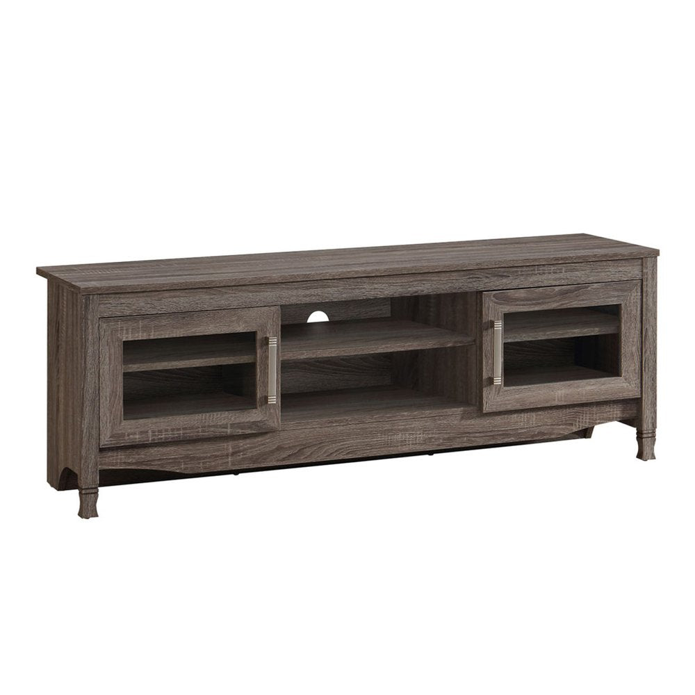 53" Gray Wood Enclosed and Open Storage TV Stand
