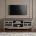 53" Gray Wood Enclosed and Open Storage TV Stand