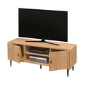 55" Natural Wood Enclosed and Open Storage TV Stand