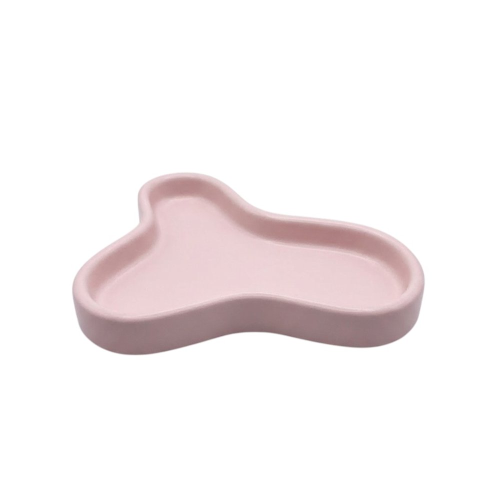 8" Pale Pink Resin Handmade Geometric Trinket Tray