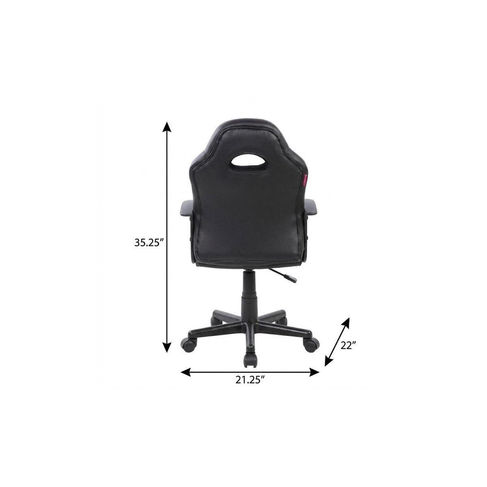 Red Adjustable Height Swivel Rolling Gaming Chair on a white background