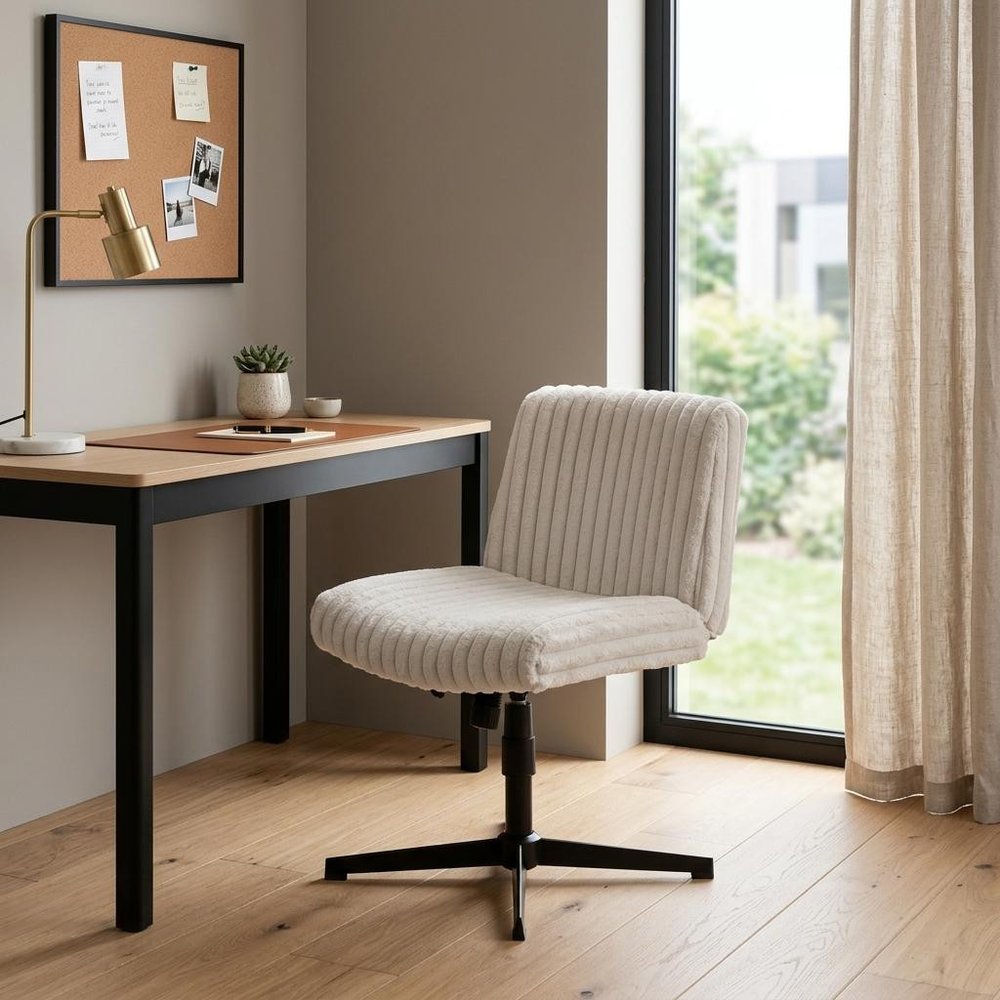 Taupe Adjustable Height Swivel Office Chair