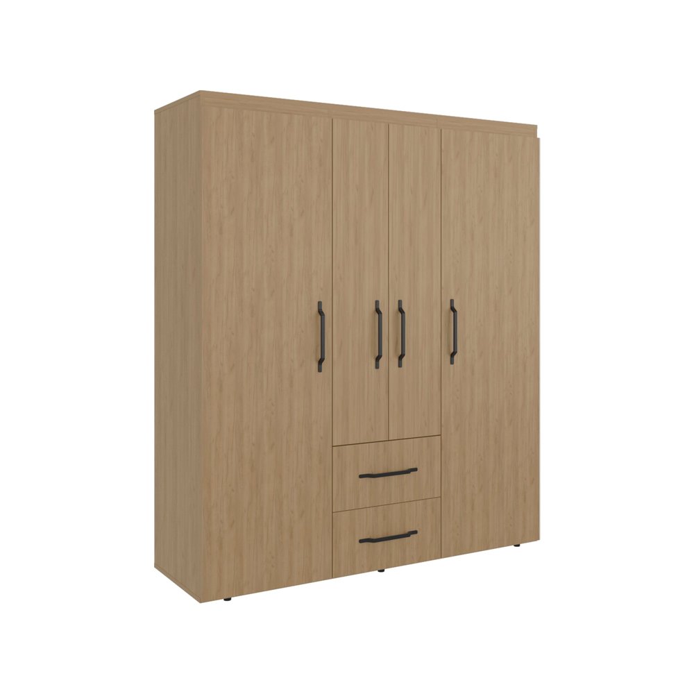 Two Piece Beige Bedroom Set - with Elegant Armoire