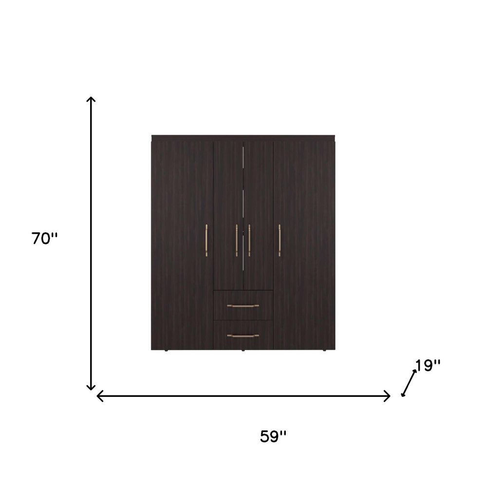 Two Piece Brown Bedroom Set on a white background