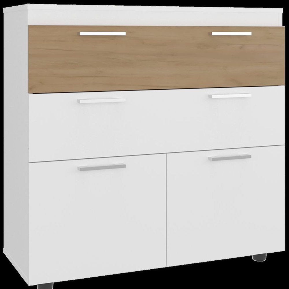 Two Piece White Bedroom Set - 35.00" H x 13.00" W x 35.00" D