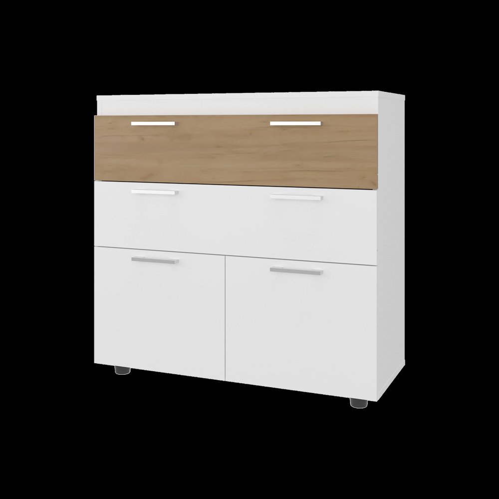 Two Piece White Bedroom Set - 35.00" H x 13.00" W x 35.00" D