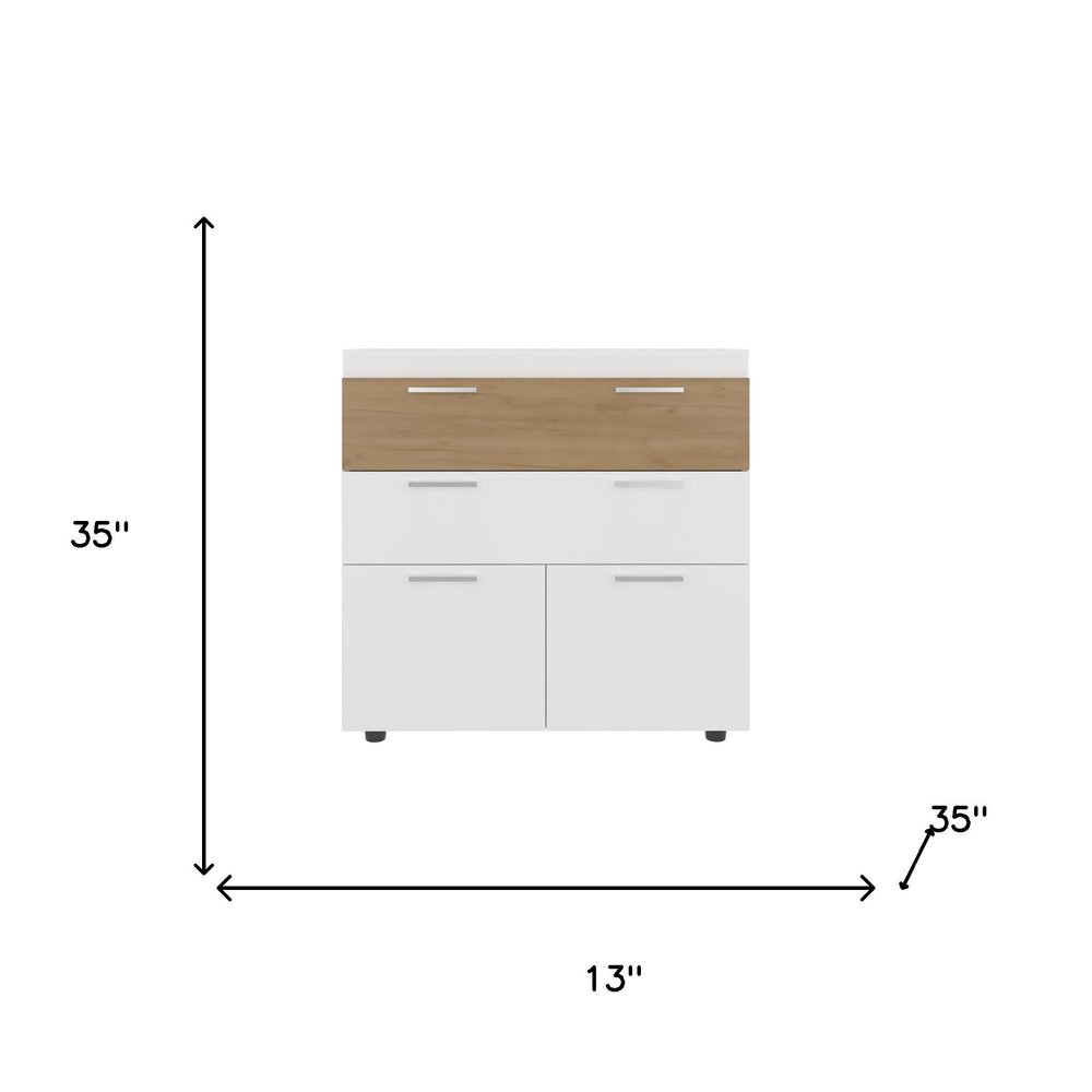 Two Piece White Bedroom Set - 35.00" H x 13.00" W x 35.00" D