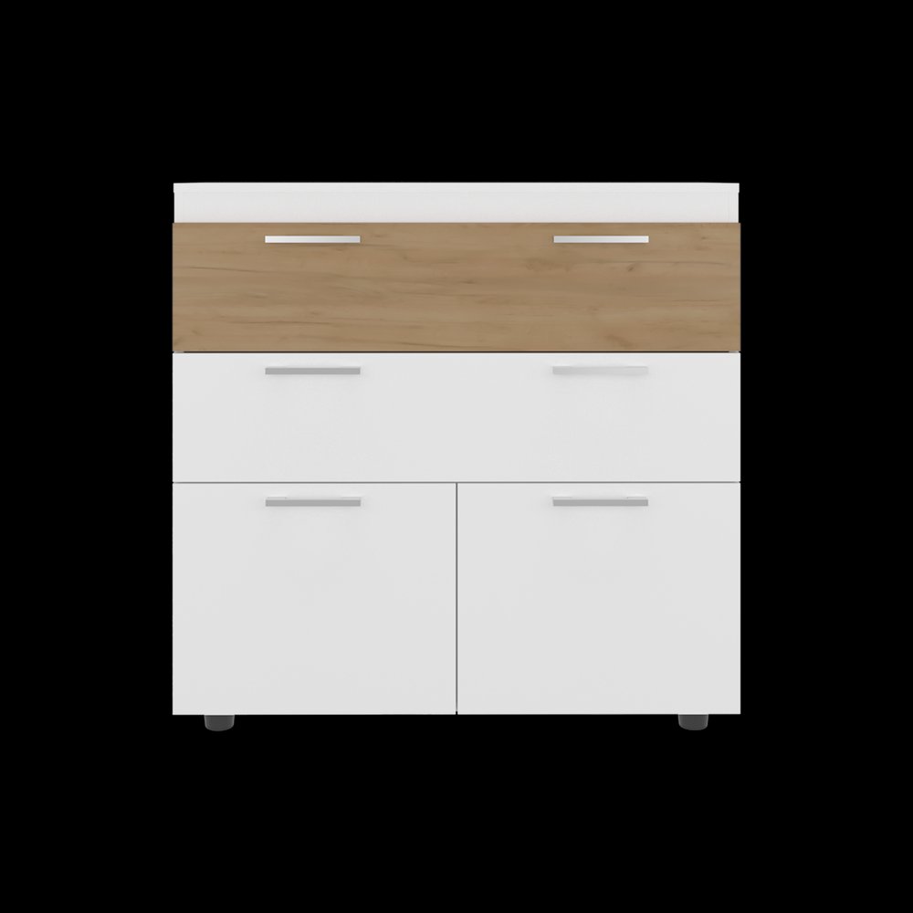 Two Piece White Bedroom Set - 35.00" H x 13.00" W x 35.00" D