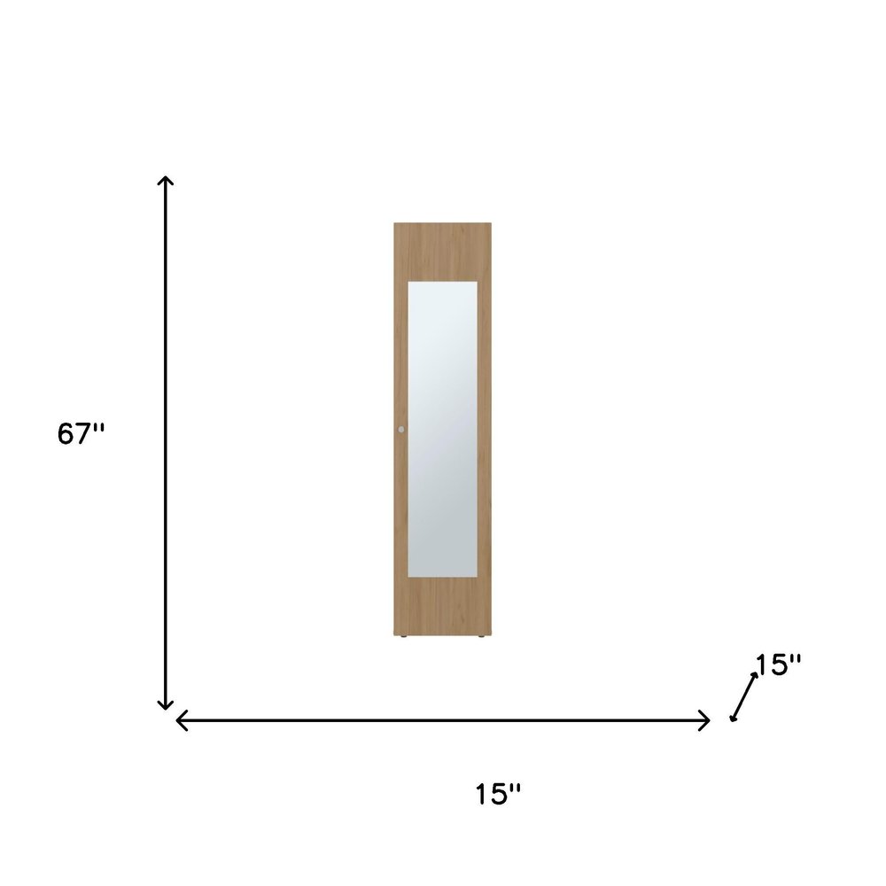 Two Piece Beige Bedroom Set With Mirror
