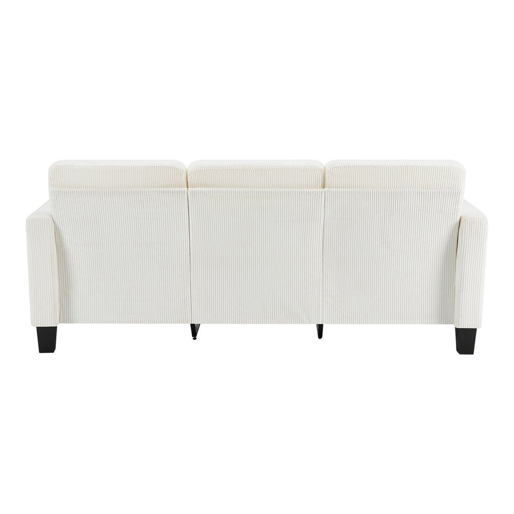 84" Dark Gray Corduroy Sofa on a white background