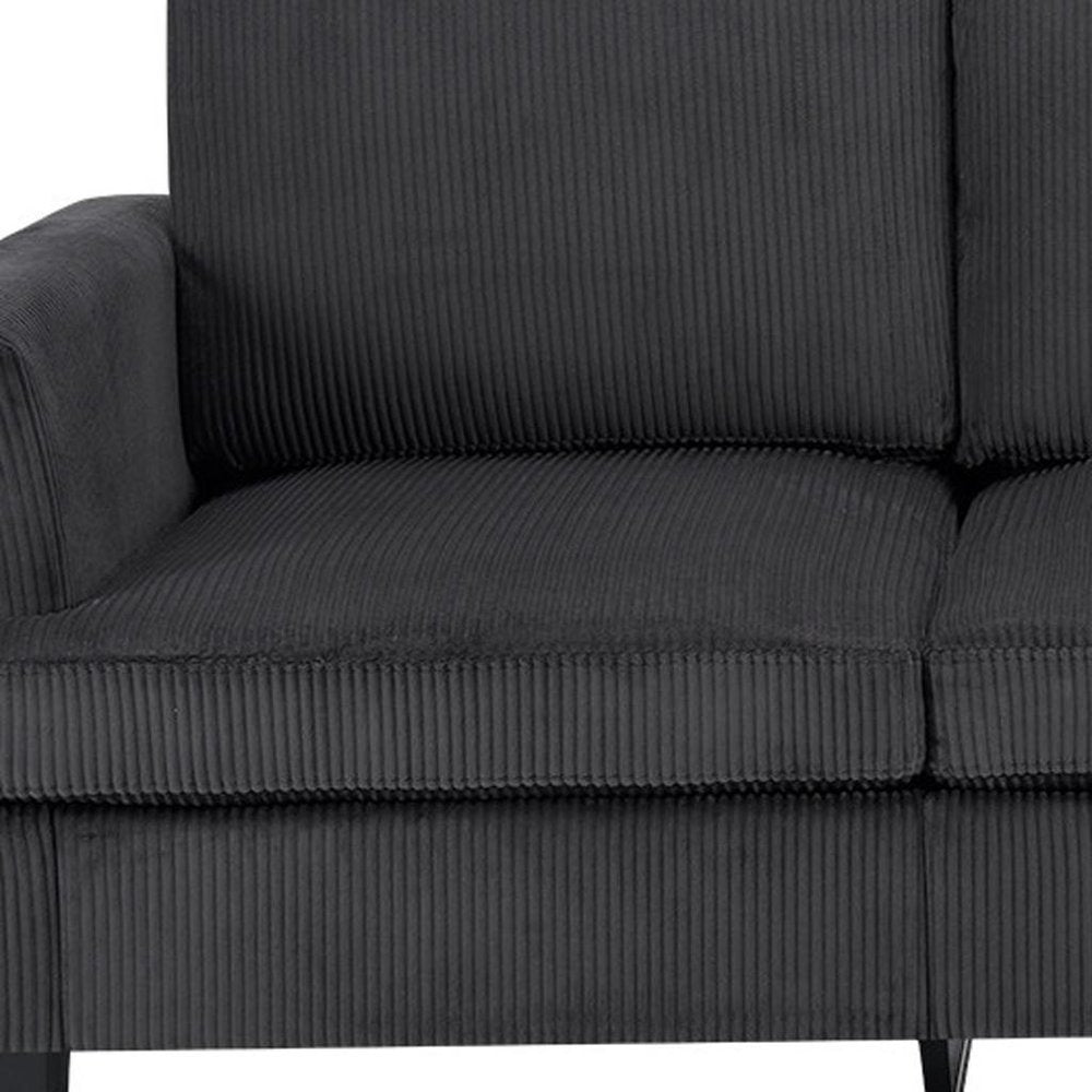 84" White Corduroy Sofa