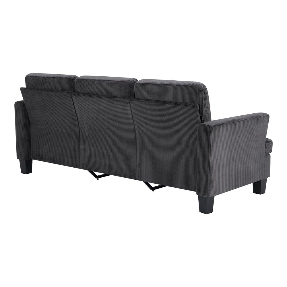 84" White Corduroy Sofa
