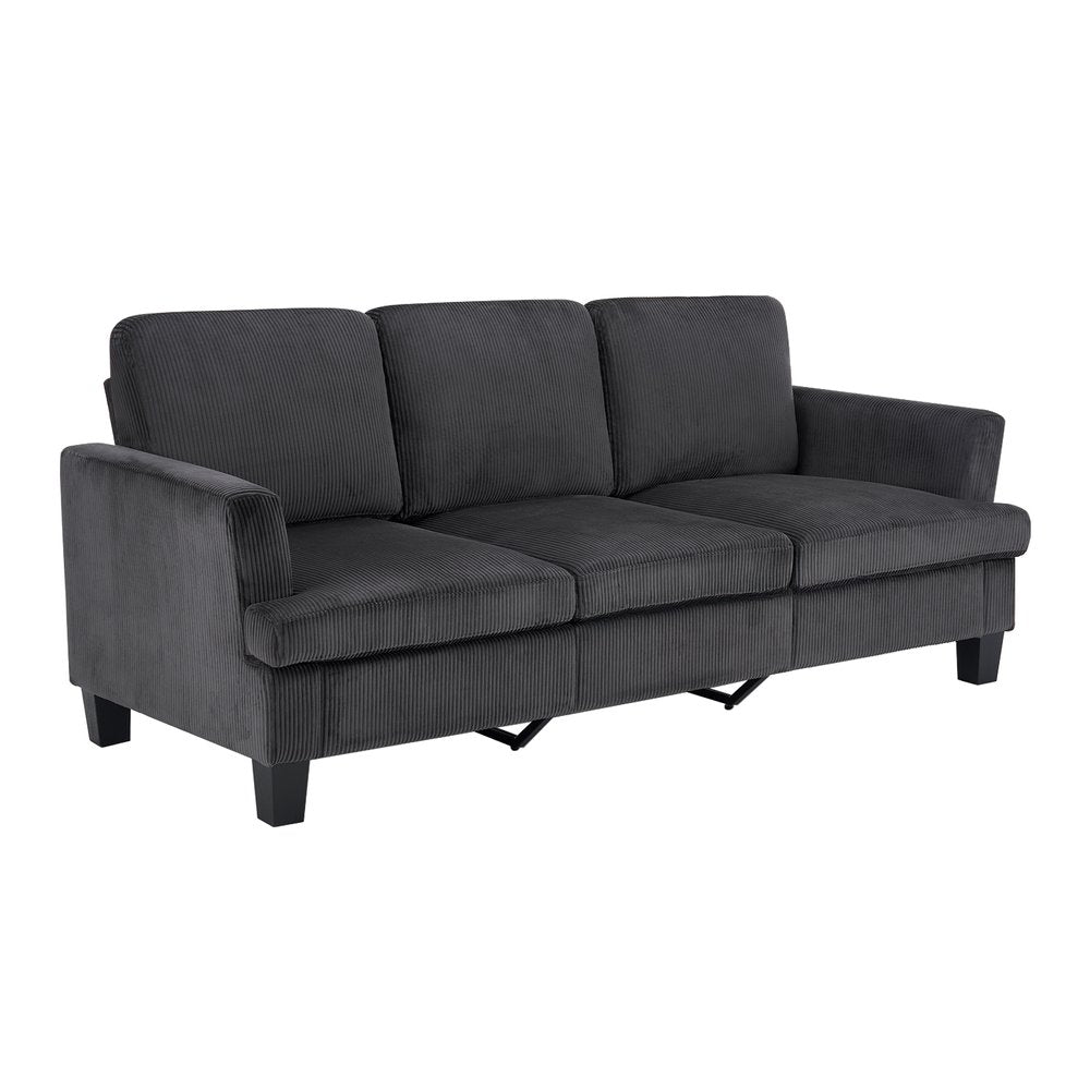 84" White Corduroy Sofa