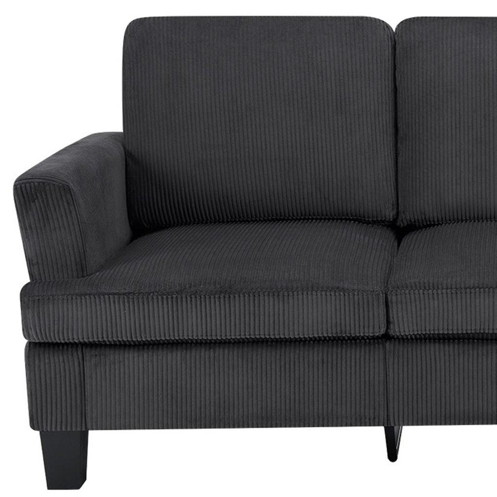 84" White Corduroy Sofa