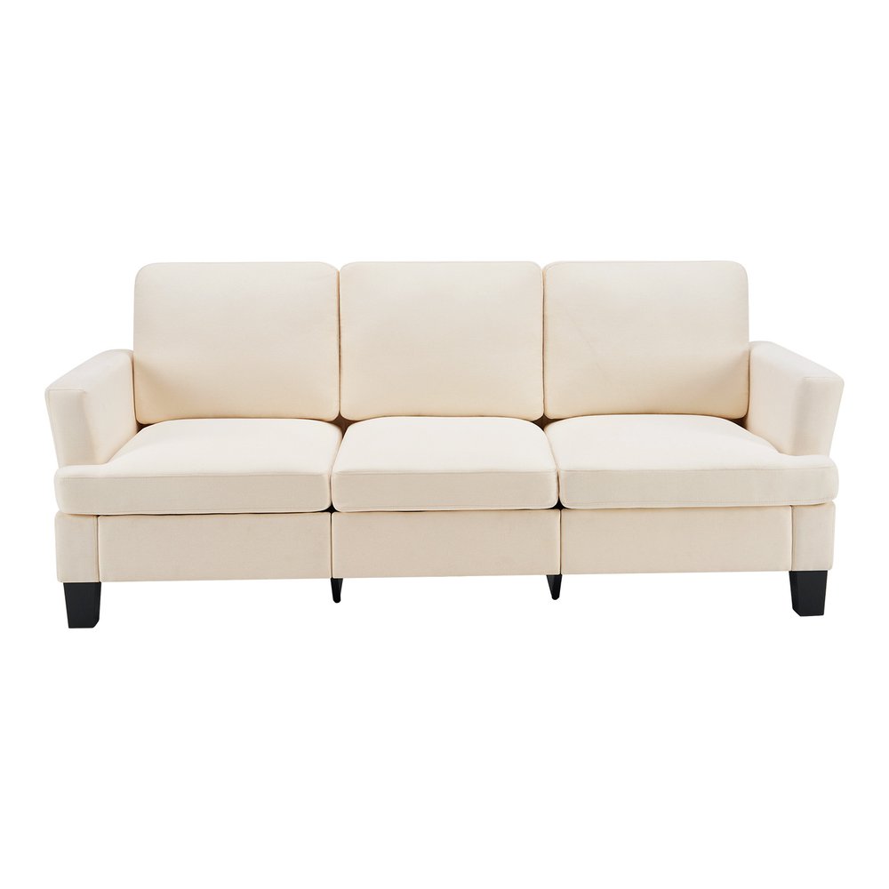 84" Beige Linen Sofa