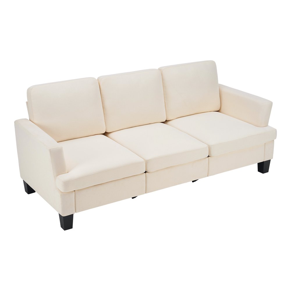 84" Beige Linen Sofa