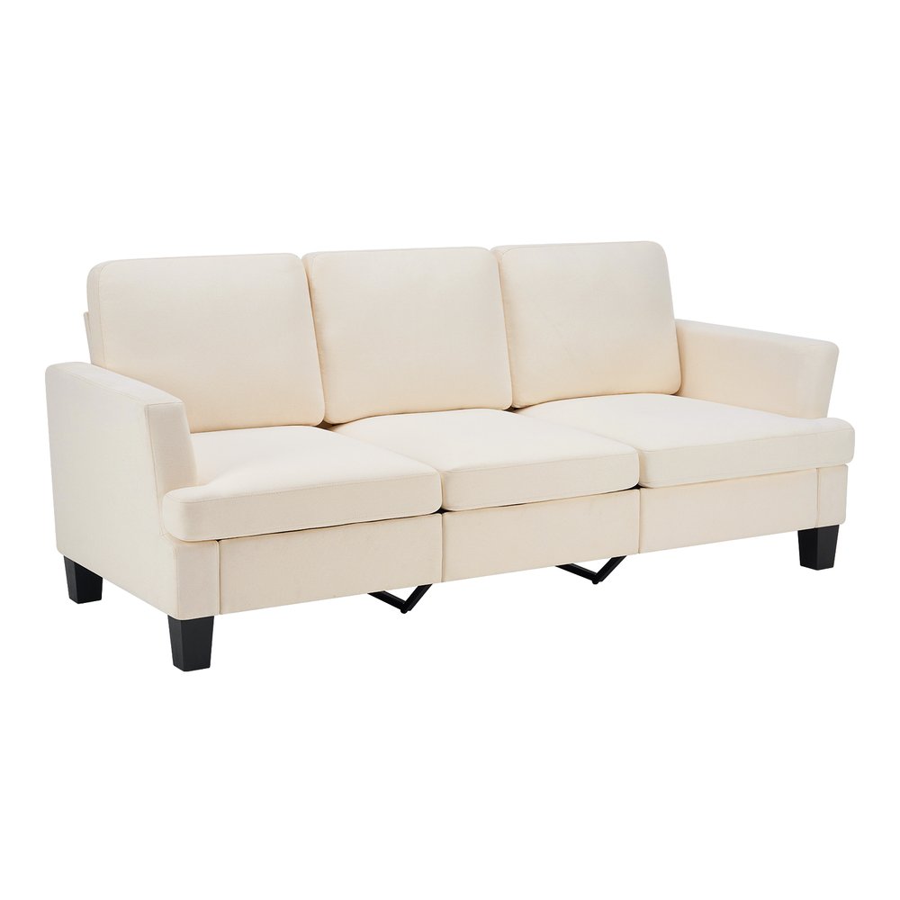 84" Beige Linen Sofa