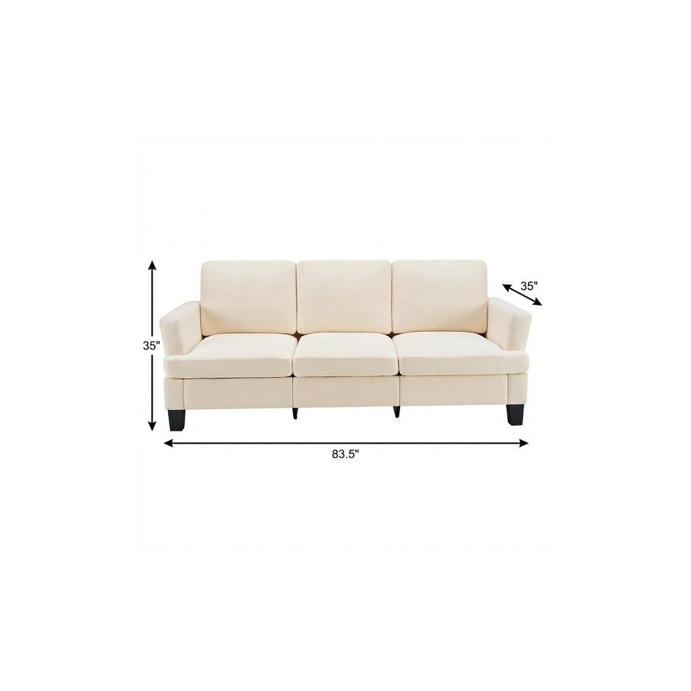 84" Beige Linen Sofa