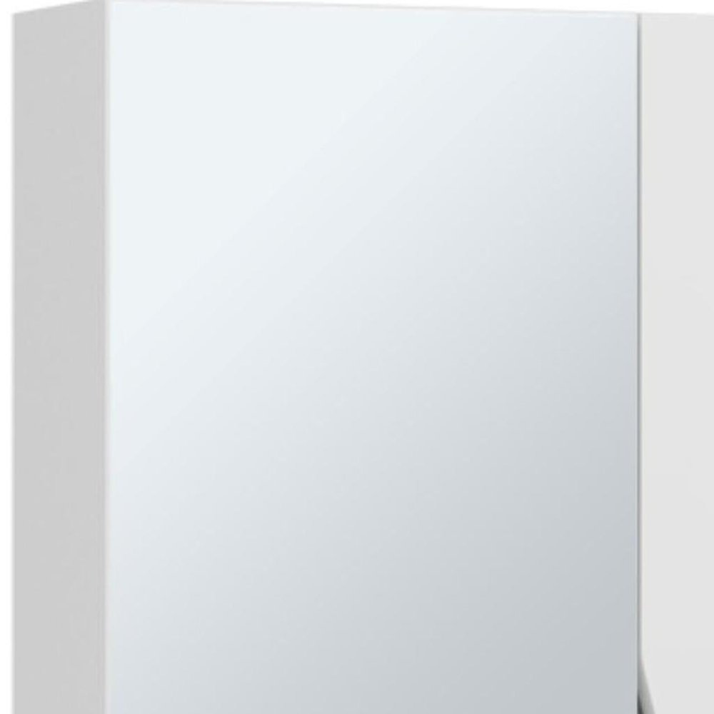 7" White Wood Floating Double Door Bathroom Vanity And Medicine Cabinet With Mirror