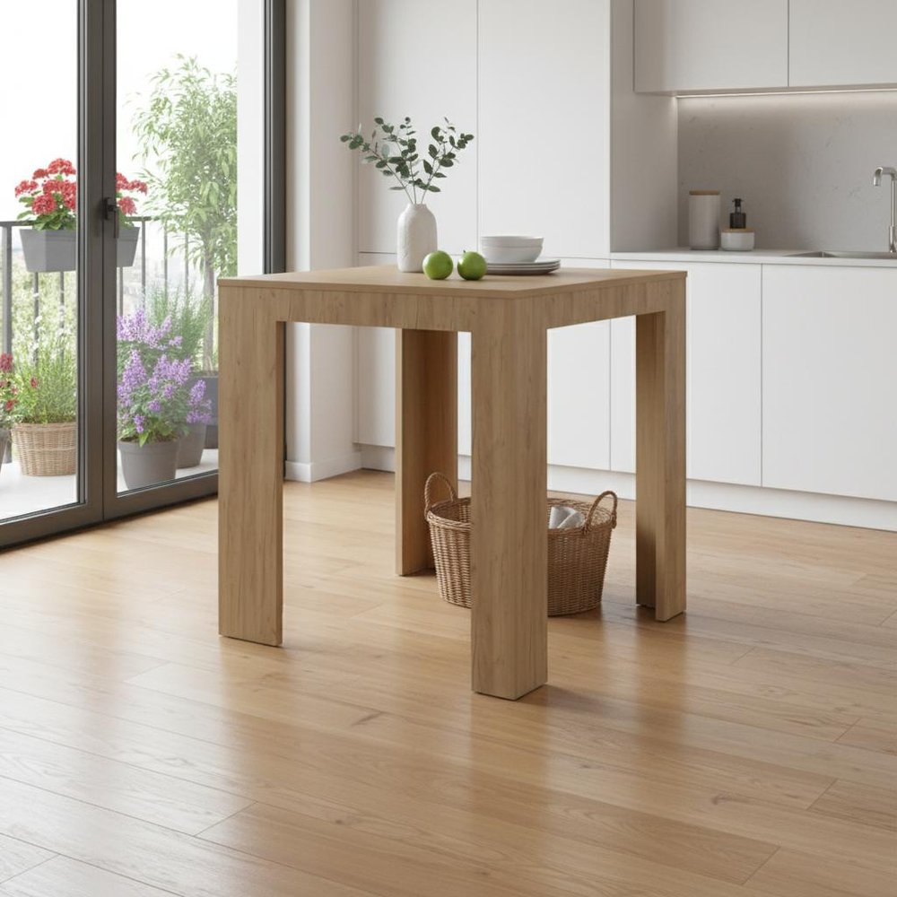 36" Beige Wood Kitchen Island. Kitchen cart in beige wood.