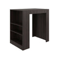 36" Brown Wood Kitchen Island. Kitchen cart isolated on a plain white background, showing a wood surface.