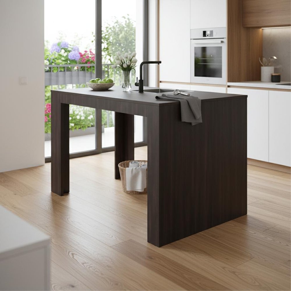 36" Brown Wood Kitchen Island